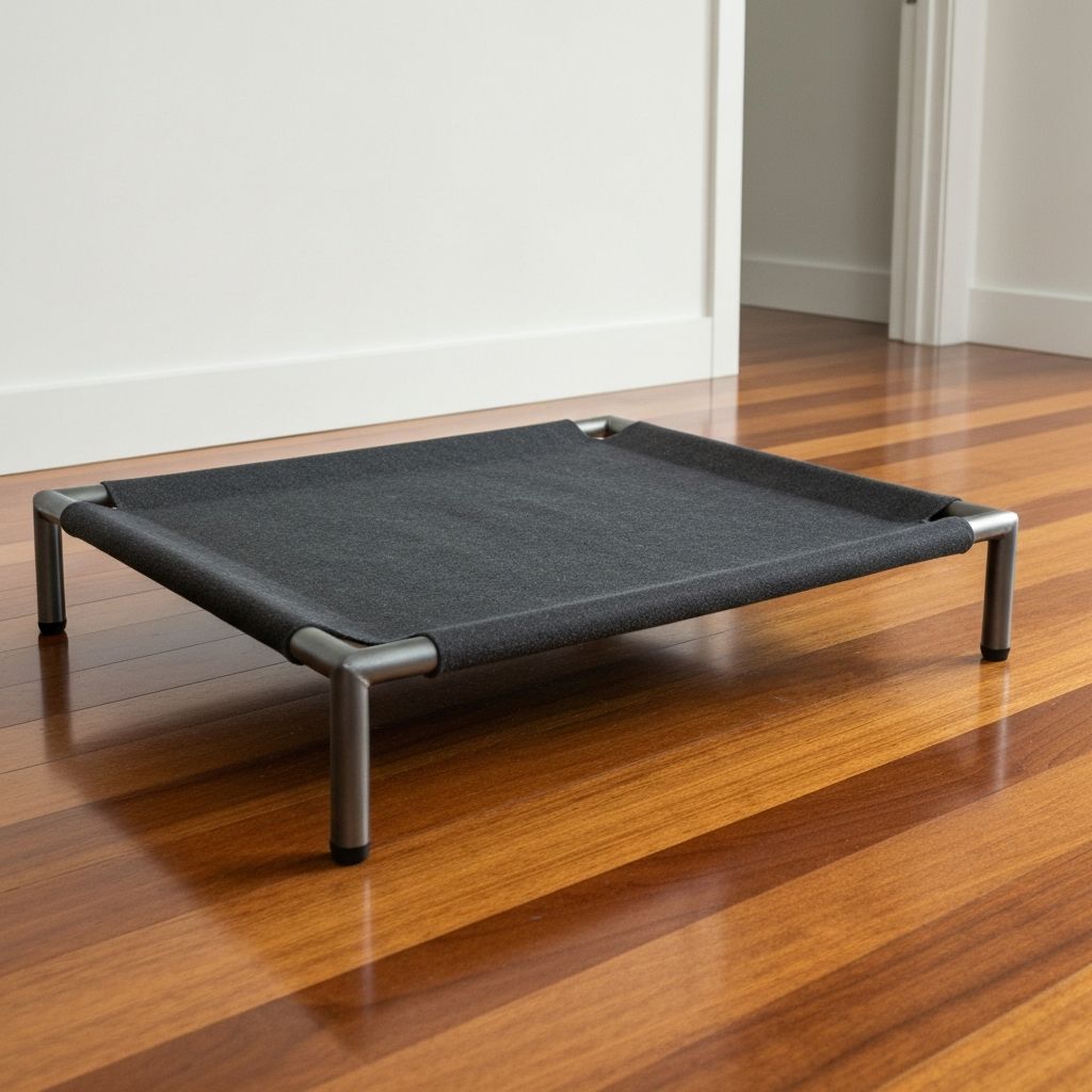 Erhöhter Liegeplatz in Anthrazit-Grau auf Metallfüßen